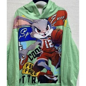 Shein Hoodie Boys Size 10 Y Green Basketball Bunny Graphic Jacket